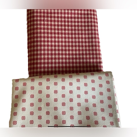 Quilting Sewing Fabric 7 Yards Cotton Country Red Checker Paisley - Picture 1 of 3